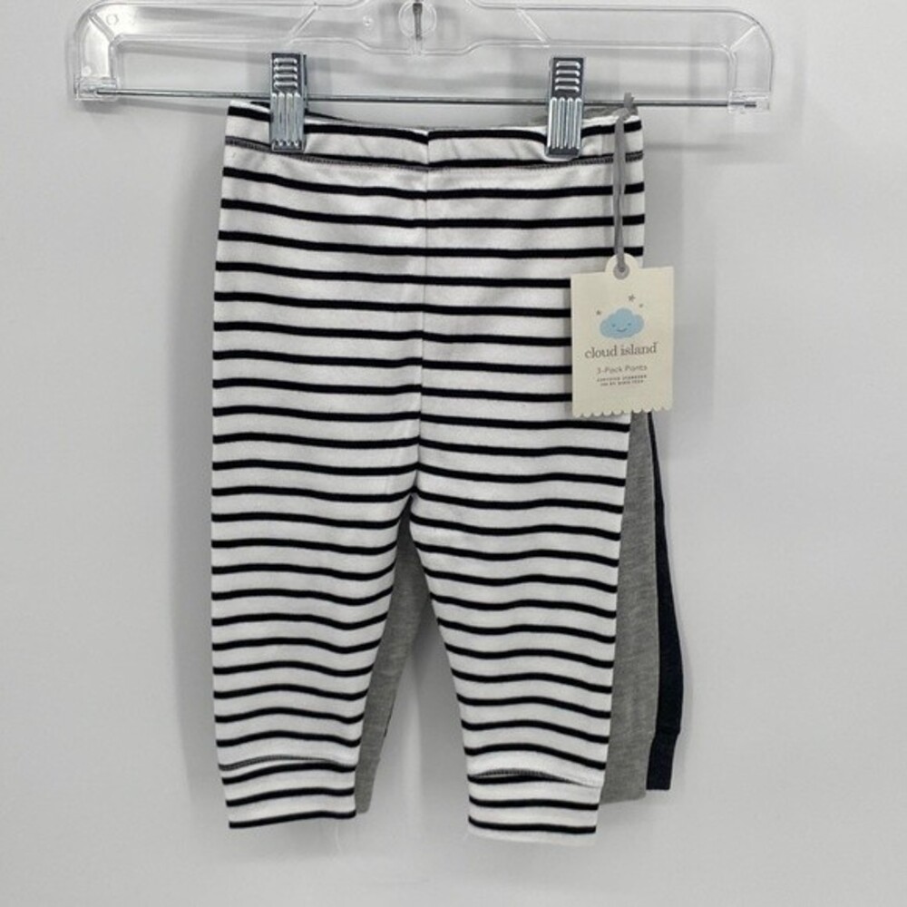 Cloud Island 3-Pack Pants 6-9 months 100 by OLKO-TEX Jogger Pants Stripe